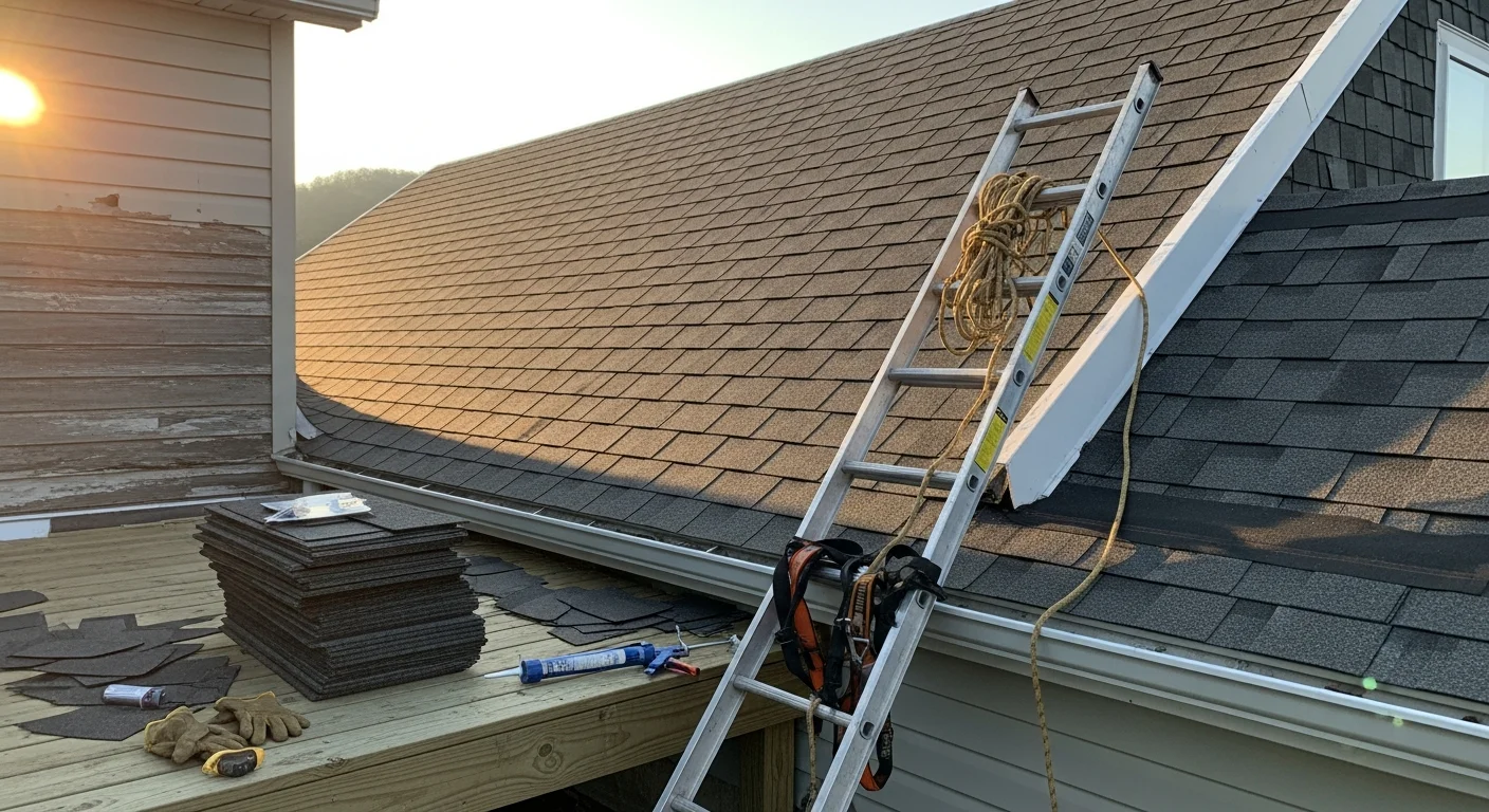 General contractor reviewing construction plans on job site