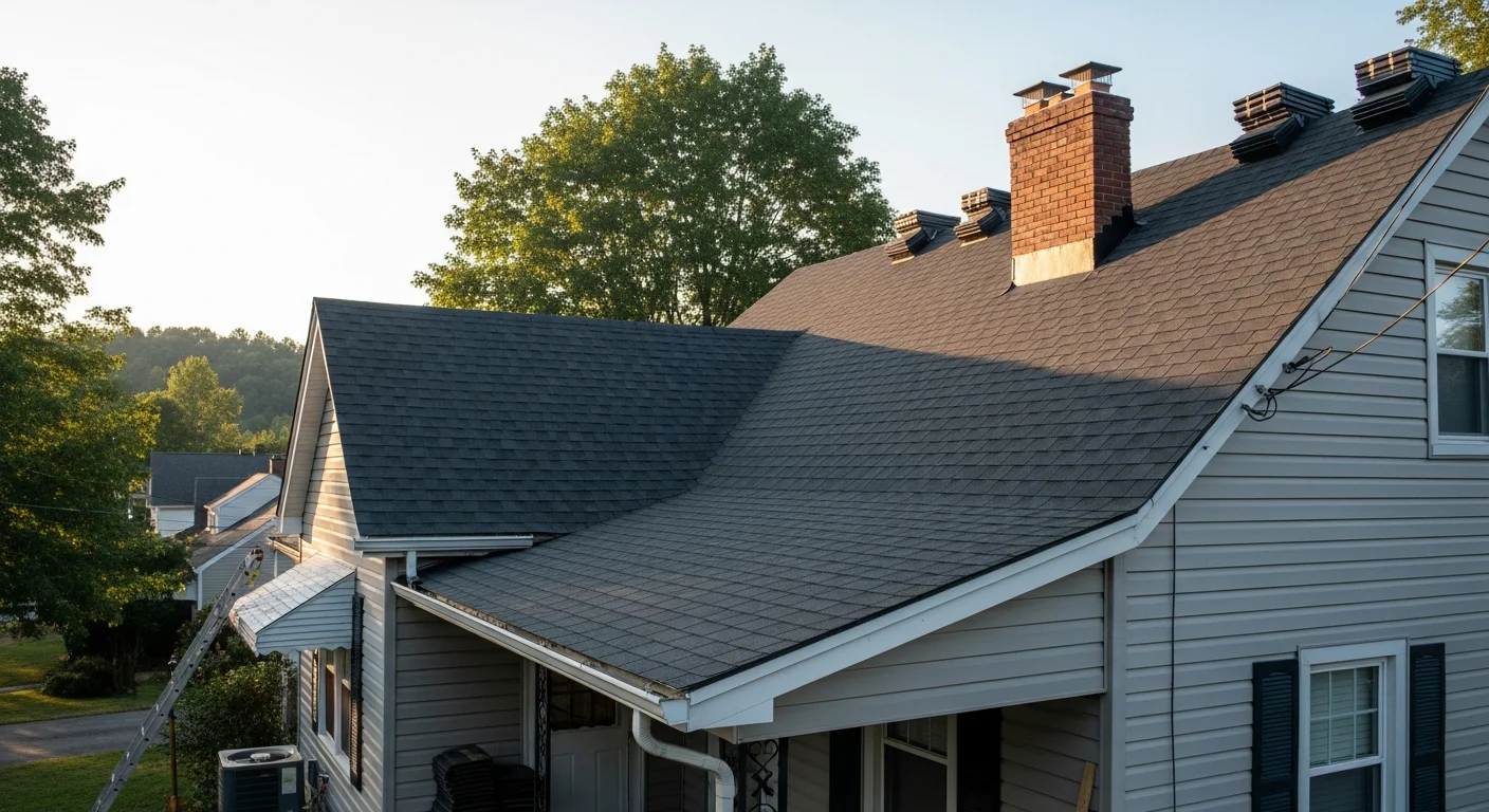 Residential home in Beckley with completed exterior work, showing quality craftsmanship and attention to local building standards.